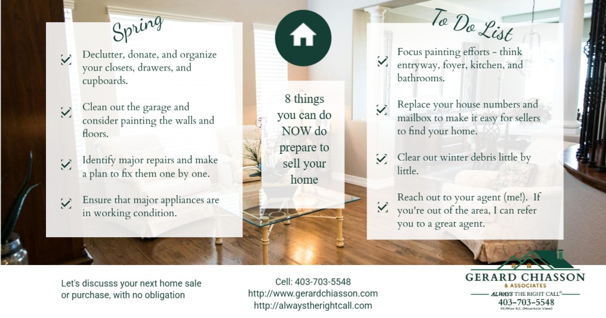 Here are 8 items to put on your To Do list to get your home ready to sell.