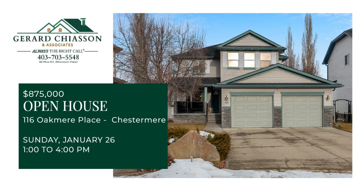 Open House at 116 Oakmere Place in Chestermere